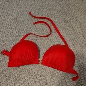 Red Bikini Top with Gold Accent